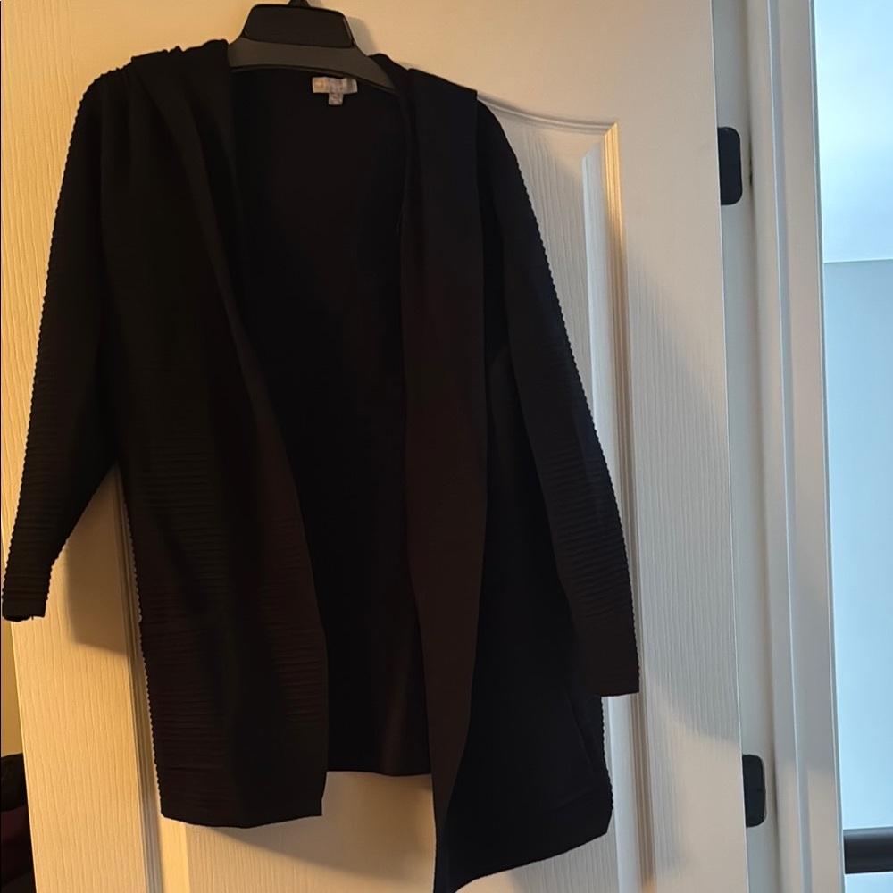 Elegant Black Open-Front Cardigan